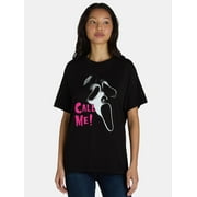 Ghostface Women's Call Me Graphic Tee with Short Sleeves, Sizes XXS-XXL